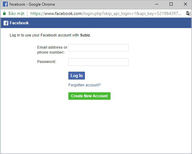 Đăng nhập tài khản Facebook cá nhân