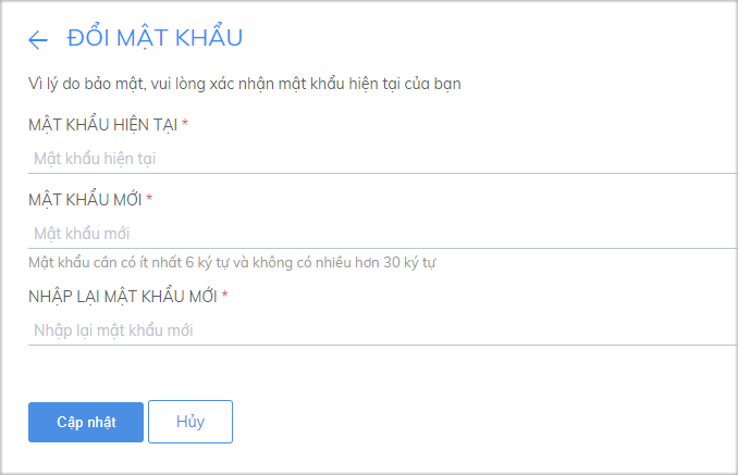Thay đổi mật khẩu Agent