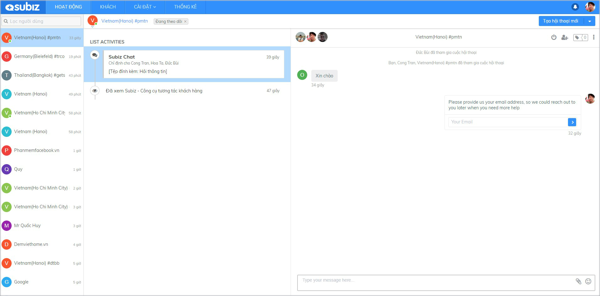 Xem nội dung tin nhắn của khách hàng