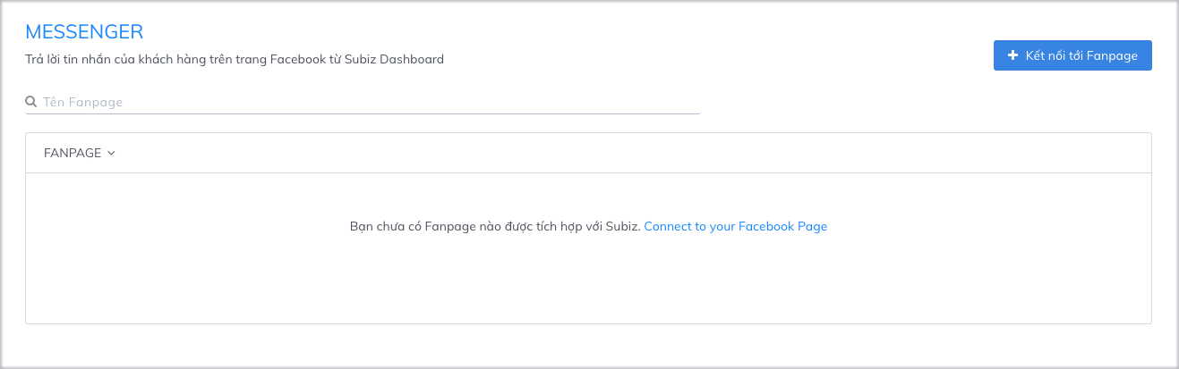 Cài đặt kết nối tới Fanpage
