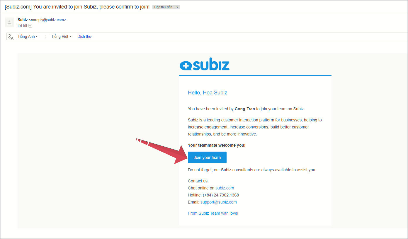 Email xác nhận kích hoạt tài khoản