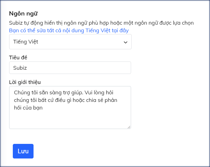 Ngôn ngữ trên cửa sổ chat