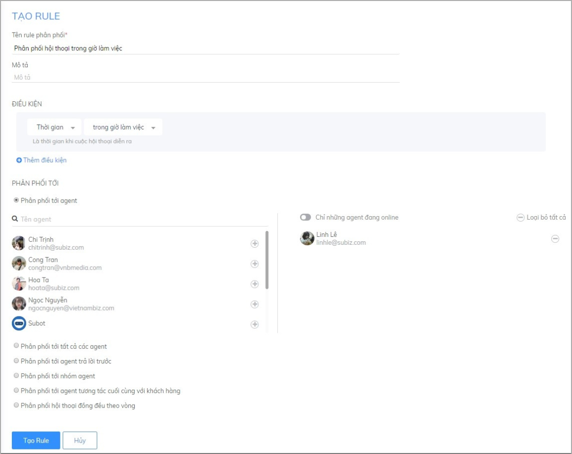 Trong giờ làm việc