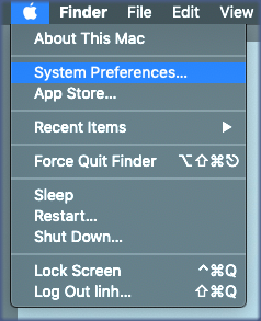 Chọn System Preferences