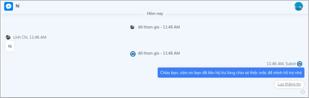 Subot hoạt động trên kênh Messenger