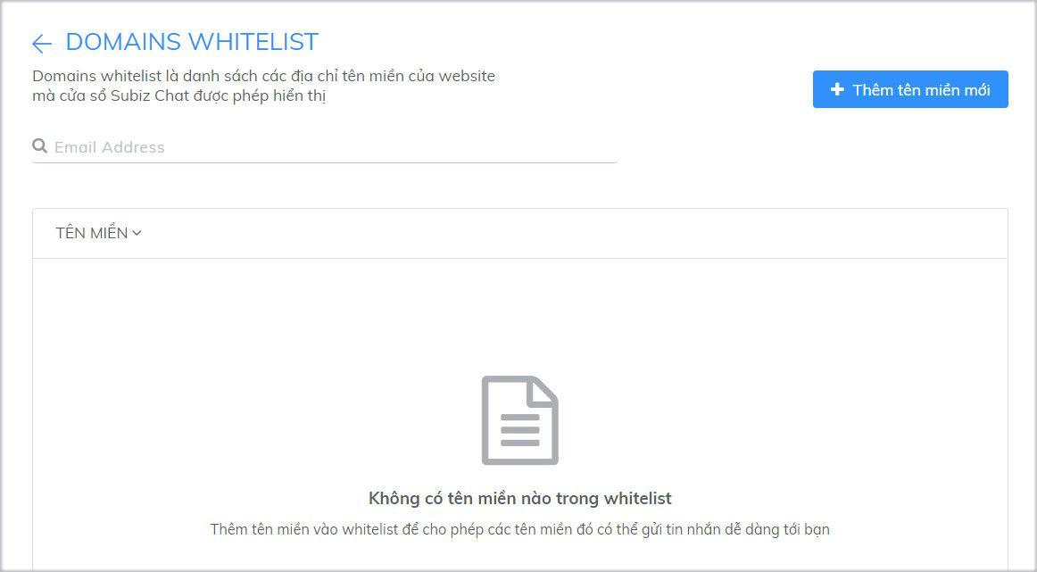Quản lý domains whitelist