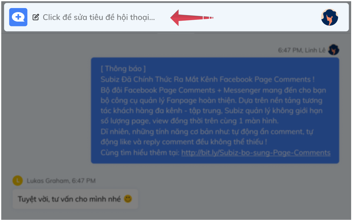 Sửa tiêu đề hội thoại