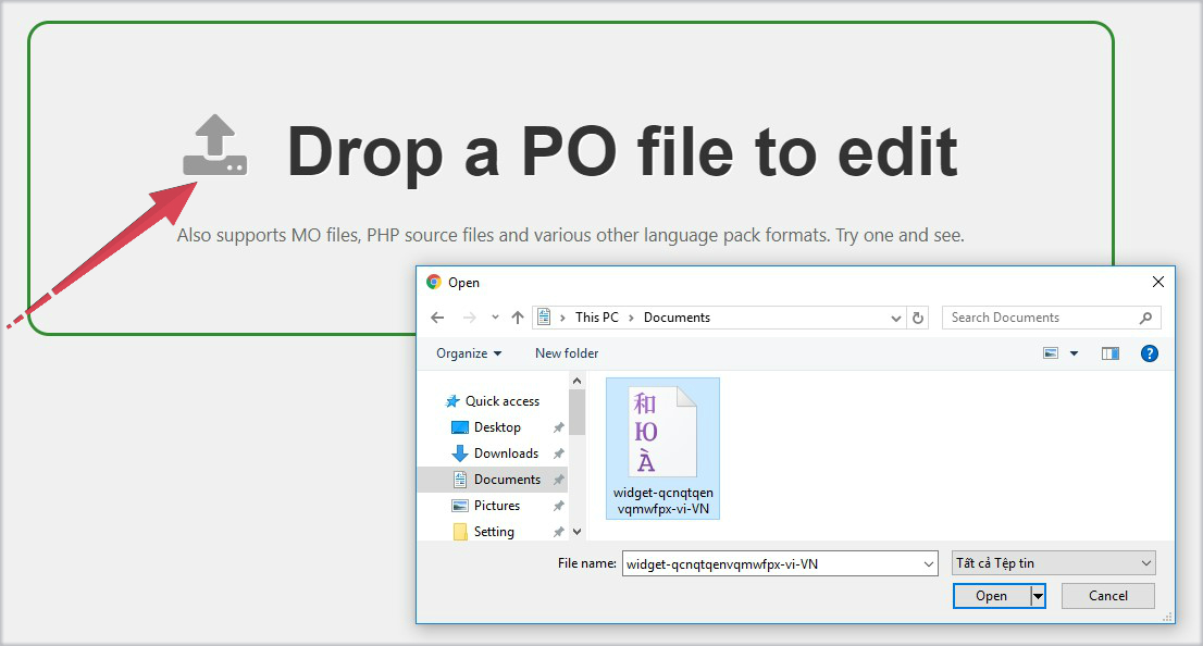 Tải lên tệp tùy chỉnh nội dung