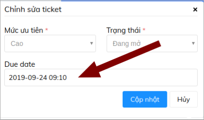 Câp nhật Ticket