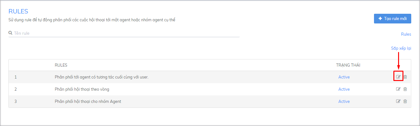 Chọn và chỉnh sửa Rule