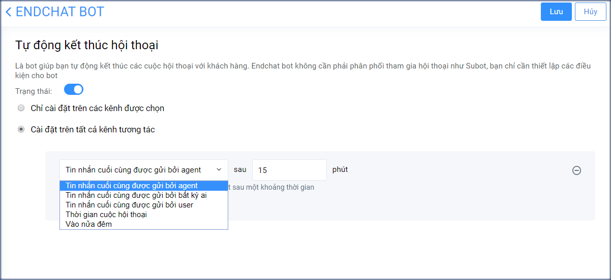 Cài đặt trên tất cả kênh tương tác