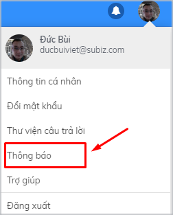 Chọn cài đặt thông báo tin nhắn mới